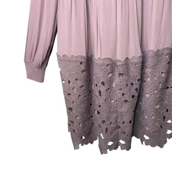 Anthropologie Lilac Embroidered Lace Tunic Women’s Ethereal Bohemian Dress Sz S - Picture 13 of 13
